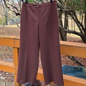 Harve Benard by Benard Holtzman Wool Blend Brown Wide Leg Pants, Size 12